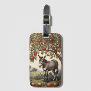 ezel onder een appelboom bagagelabel