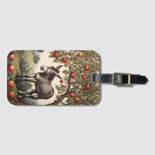  ezel onder een appelboom bagagelabel (Voorkant (horizontaal))