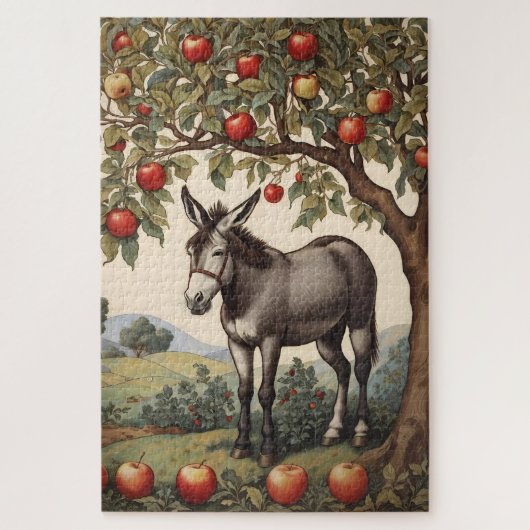 ezel onder een appelboom legpuzzel (Verticaal)