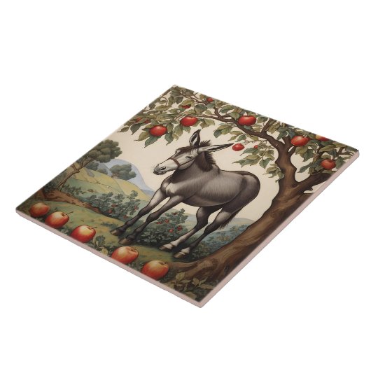  ezel onder een appelboom tegeltje (Zijkant)