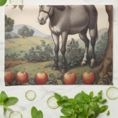 ezel onder een appelboom theedoek (Gevouwen)