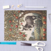  ezel onder een appelboom tissuepapier (Craft)