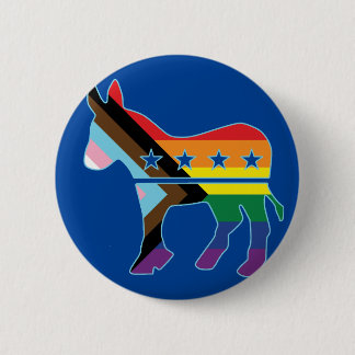 Ezel Progress Pride vlag Democratisch Ronde Button 5,7 Cm