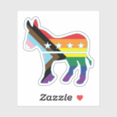 Ezel Progress Pride vlag Democratisch Sticker (Vel)