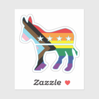 Ezel Progress Pride vlag Democratisch Sticker