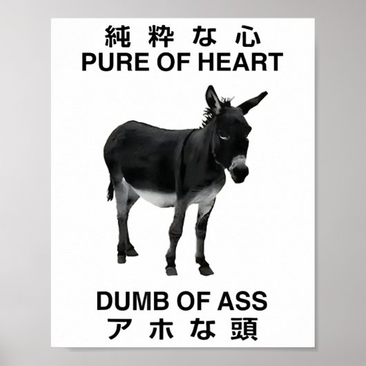Ezel puur van hart dom van Japans _1 Poster (Voorkant)