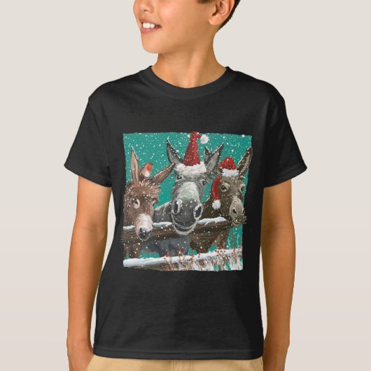 Ezel Santa Hat Donkey Liefhebber Schattige Ezel Ke T-shirt (Voorkant)
