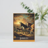 Ezel | Schattige familie  Briefkaart (Staand voorkant)