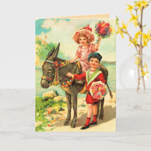  Ezel Verjaardag Kaart (Gele Bloem)