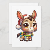 Ezel Vrolijk Kerstfeest Winter Dieren Schattige Ez Feestdagenkaart (Voorkant / Achterkant)