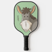 Ezelgezicht op groen, Cartoon, Schattige Pickleball Paddle (Voorkant)