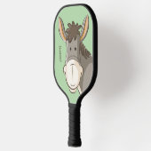 Ezelgezicht op groen, Cartoon, Schattige Pickleball Paddle (Links)