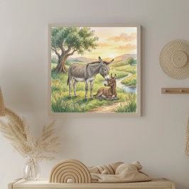 Ezelin en Veulens Kinderkamer Poster