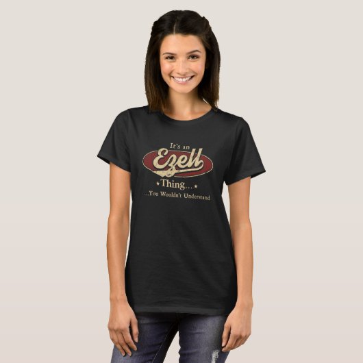 EZELL-naam, EZELL-familienaam crest T-shirt (Voorkant volledig)