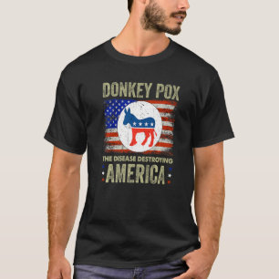 Ezelpokken De ziekte die Amerika verwoest Vlag van T-shirt