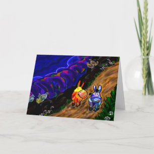 ezels die door het zee lopen kaart