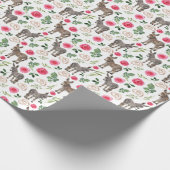 Ezels en roze rozen bruiloft inpakpapier (Hoek)