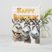 Ezel's Grappige Verjaardag Feestdagenkaart (Staand voorkant)