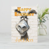 Ezel's Grappige Verjaardag Feestdagenkaart (Staand voorkant)