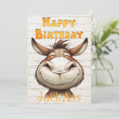 Ezel's Grappige Verjaardag Feestdagenkaart (Staand voorkant)