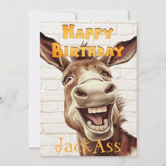 Ezel's Grappige Verjaardag Feestdagenkaart (Voorkant)