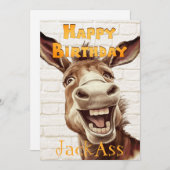 Ezel's Grappige Verjaardag Feestdagenkaart (Voorkant / Achterkant)