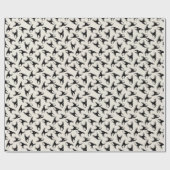 Ezels hoofd blok print zwart-wit cadeaupapier (Vlak)