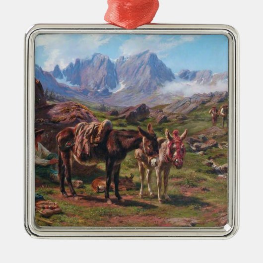 Ezels in de Pyreneeën (Rosa Bonheur) Metalen Ornament (Voorkant)