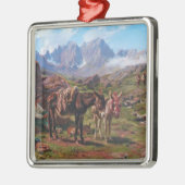 Ezels in de Pyreneeën (Rosa Bonheur) Metalen Ornament (Links)