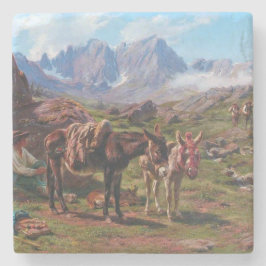 Ezels in de Pyreneeën (Rosa Bonheur) Stenen Onderzetter