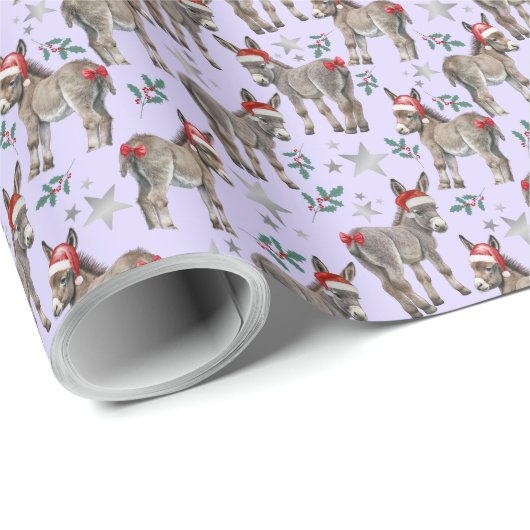 Ezels in Santa Hats Christmas Wrapping Paper Cadeaupapier (Rol Hoek)