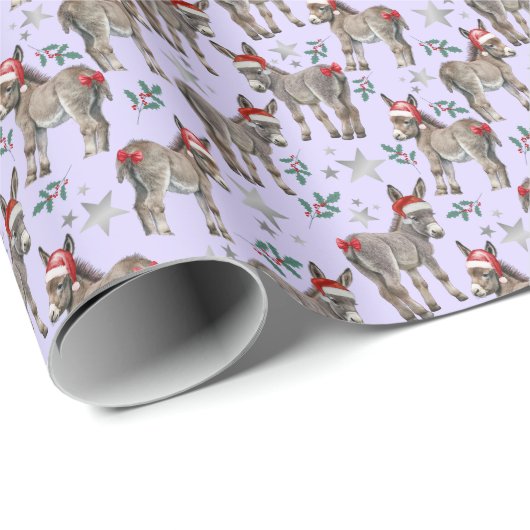 Ezels in Santa Hats Christmas Wrapping Paper Cadeaupapier (Rol Hoek)