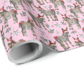 Ezels in Santa Hats Christmas Wrapping Paper Cadeaupapier (Rol Hoek)
