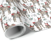 Ezels in Santa Hats Christmas Wrapping Paper Cadeaupapier (Rol Hoek)