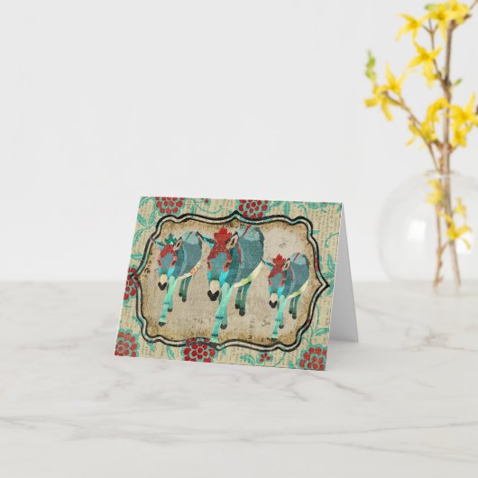  Ezels Notecard Kaart (Gele Bloem)