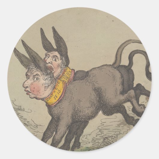 Ezels - Ronde Stickers voor briefpapier (Voorkant)