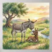 Ezelsmoeder en Veulen Nursery Poster (Voorkant)