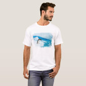 Ezelspinguïn, Pygoscelis Papua, springt eraf T-shirt (Voorkant volledig)