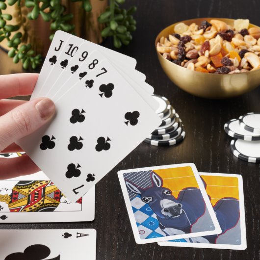 Ezelstoot Schilderij van Alfred Fox Pokerkaarten (Insitu)