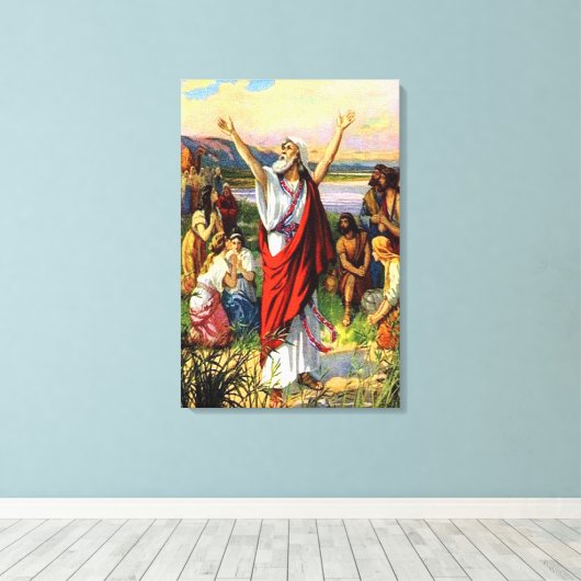 Ezra 8 Ezra Prays voor Gods Help Canvas (Insitu (Houten vloer))