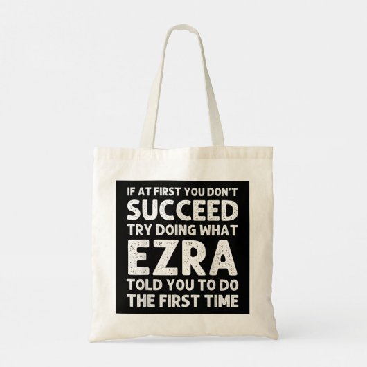 EZRA Gift Name Personalized Birthday Funny Christm Tote Bag (Achterkant)