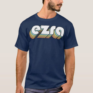 Ezra Retro Rainbow Typografie Vervaagd Stijl T-shirt