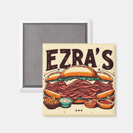 Ezra's Deli Square Magnet (Voorkant / Achterkant)