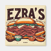 Ezra's Deli Square Magnet