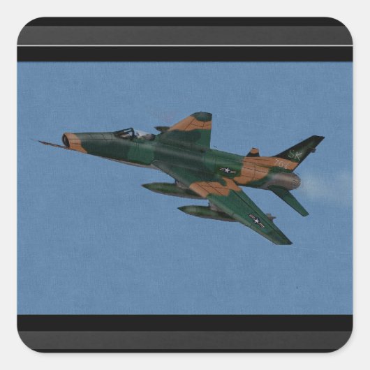 F100 Super Sabre Vietnam Oorlogsveteraan Vierkante Sticker (Voorkant)