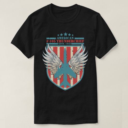 F105 Thunderchief Bomber Distress US Flag T-shirt (Design voorkant)