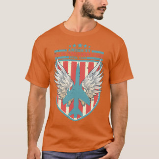 F105 Thunderchief Bomber heeft Amerikaanse vlag 1 T-shirt