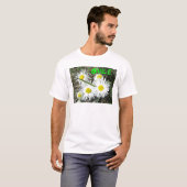 F10 Witte wilde bloemen, getufte Fleabane T-shirt (Voorkant volledig)