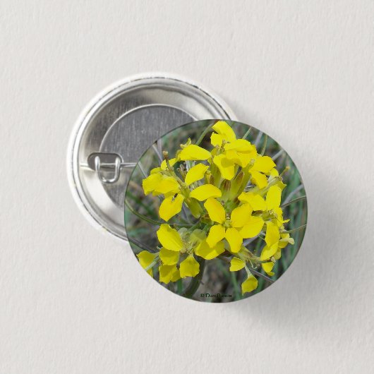 F14 Gele wilde bloemen Ronde Button 3,2 Cm (Voorkant /achterkant)