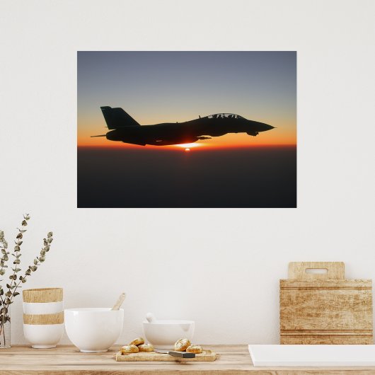 F14 Tomcat Fighter Jet Afghanistan Large Canvas Poster (Keuken)